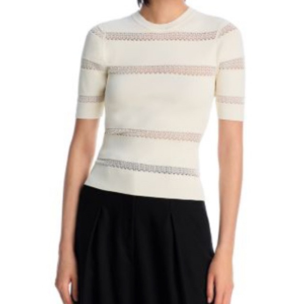 Sea New York Cream Short Sleeve Sweater